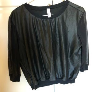 American Apparel Faux leather micromesh 3/4 sleeves